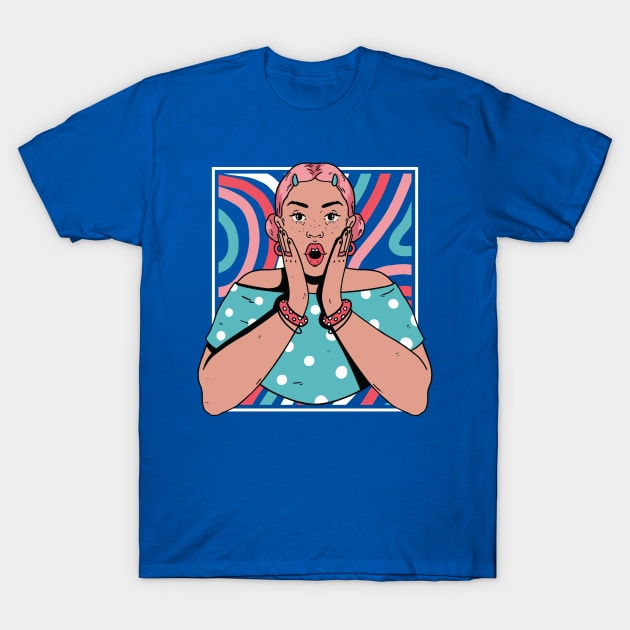 Chisme Queen Pop Art Portrait of Young Woman Gossip GG T-Shirt by SLAG_Creative